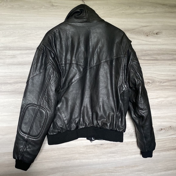 Men's Vintage Heavy Leather Thinsulate Lined Motorcycle Jacket - Picture 10 of 11